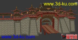 3D打印模型东方古建筑场景小集锦的图片