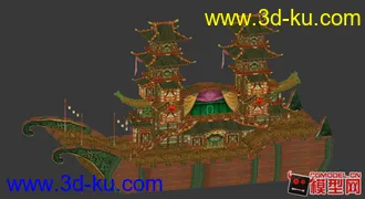 3D打印模型东方古建筑场景小集锦的图片