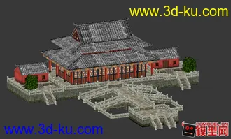 3D打印模型东方古建筑场景小集锦的图片