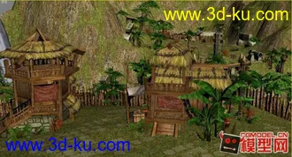 3D打印模型东方古建筑场景小集锦的图片