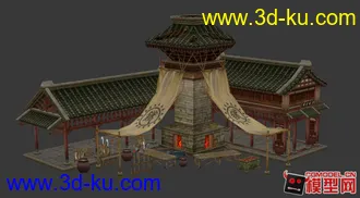 3D打印模型东方古建筑场景小集锦的图片