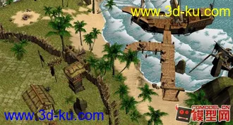 3D打印模型东方古建筑场景小集锦的图片