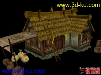 3D打印模型东方古建筑场景小集锦的图片