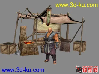 3D打印模型东方古建筑场景小集锦的图片