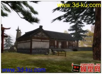 3D打印模型东方古建筑场景小集锦的图片