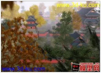 3D打印模型东方古建筑场景小集锦的图片