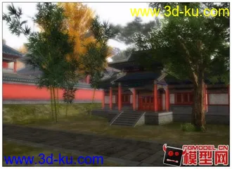 3D打印模型东方古建筑场景小集锦的图片