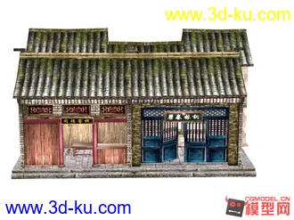 3D打印模型东方古建筑场景小集锦的图片