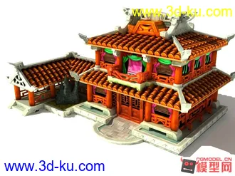 3D打印模型东方古建筑场景小集锦的图片