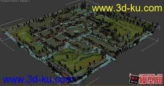 3D打印模型东方古建筑场景小集锦的图片