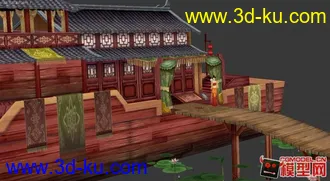 3D打印模型东方古建筑场景小集锦的图片