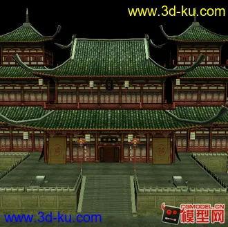 3D打印模型东方古建筑场景小集锦的图片