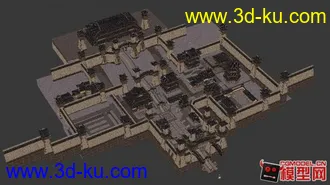 3D打印模型东方古建筑场景小集锦的图片