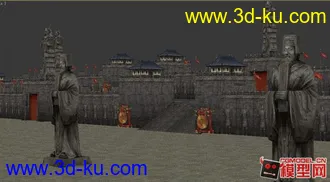 3D打印模型东方古建筑场景小集锦的图片