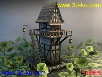 3D打印模型东方古建筑场景小集锦的图片