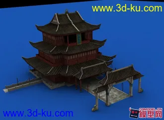 3D打印模型东方古建筑场景小集锦的图片
