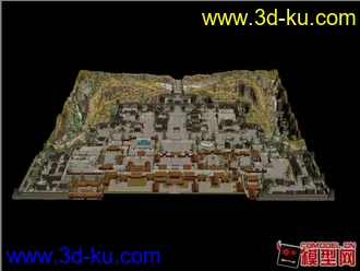 3D打印模型东方古建筑场景小集锦的图片