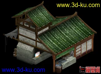 3D打印模型东方古建筑场景小集锦的图片