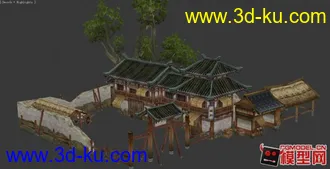 3D打印模型东方古建筑场景小集锦的图片