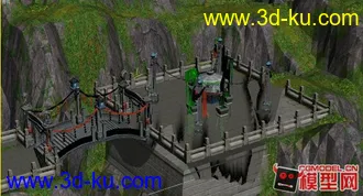 3D打印模型东方古建筑场景小集锦的图片