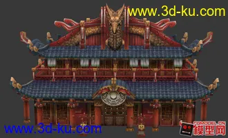 3D打印模型东方古建筑场景小集锦的图片