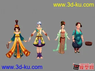 3D打印模型4个绝色美女角色~~~的图片
