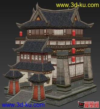 3D打印模型古代建筑  场景   有材质  max9的图片