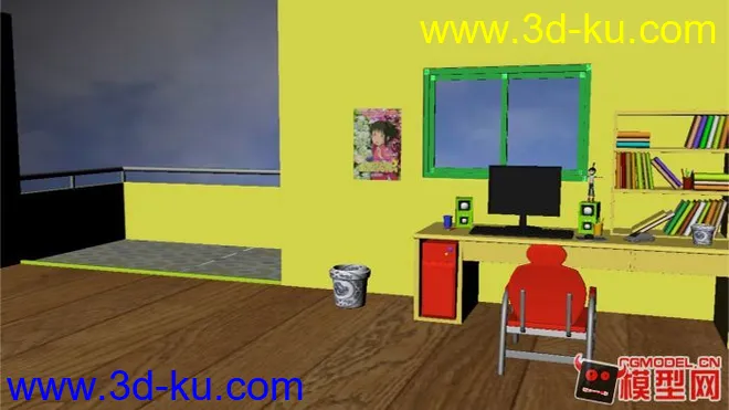 现代化房间场景，清晰，漂亮，另带有一小段动画模型的图片3