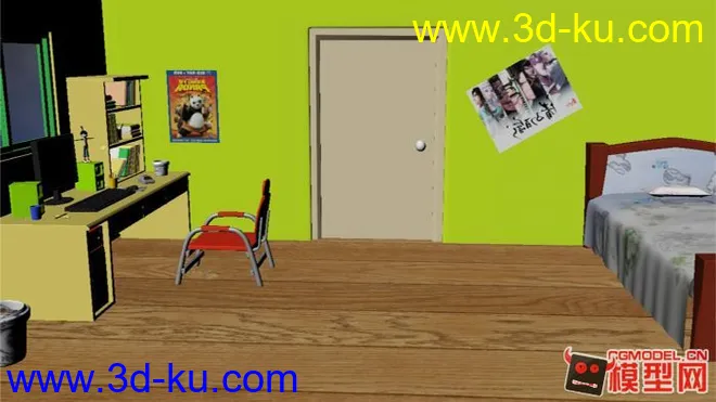 现代化房间场景，清晰，漂亮，另带有一小段动画模型的图片4