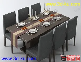 3D打印模型桌椅组合的图片