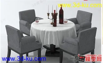 3D打印模型桌椅组合的图片
