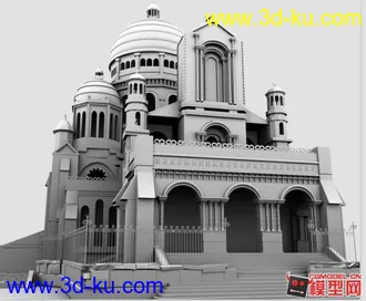 3D打印模型古教堂 西方唯美的图片