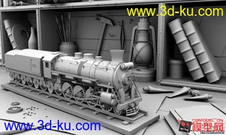 3D打印模型随便做的火车...需要就拿去吧的图片