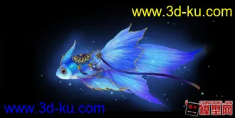3D打印模型蓝色鱼的图片