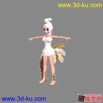 3D打印模型羽毛装 少女的图片