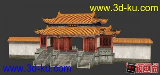 第一次发帖，将军府大门一个，有模型和贴图的图片