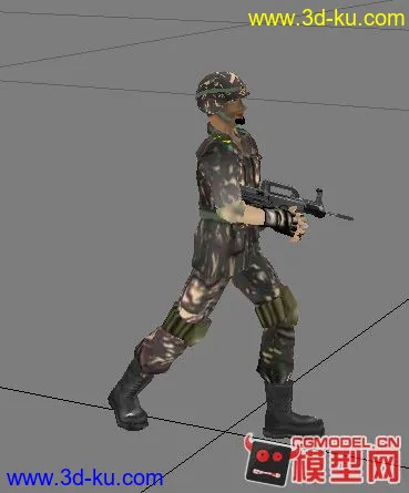 士兵模型，带走和跑的动画的图片1