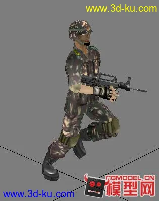 士兵模型，带走和跑的动画的图片2