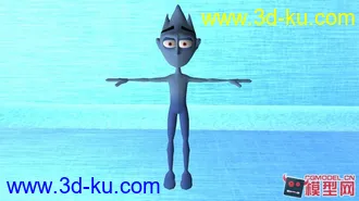 3D打印模型很典型的做绑定的蓝色小人的图片