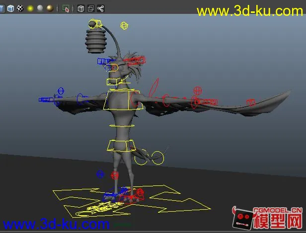 超精细的可作动画的飞行怪物模型的图片1