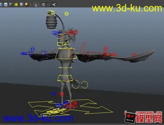 超精细的可作动画的飞行怪物模型的图片