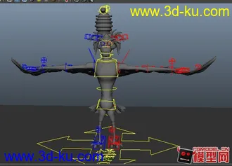超精细的可作动画的飞行怪物模型的图片