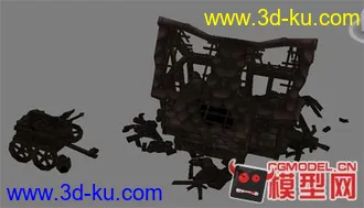 3D打印模型火炬2场景部件（山、树、房子、石头）的图片