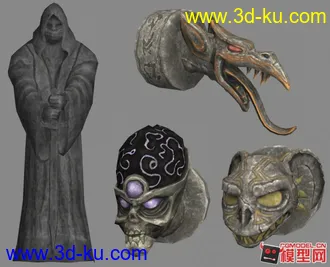 3D打印模型霸王（Overlord）场景部件4 - 王座大厅系列 - 附：鬼长老+鬼小丑的图片