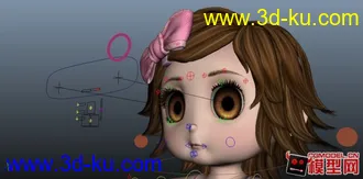 3D打印模型可爱小女孩，已绑定，带眼球控制，次级表情控制。的图片