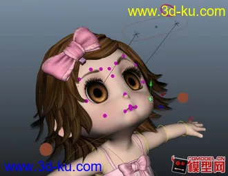 3D打印模型可爱小女孩，已绑定，带眼球控制，次级表情控制。的图片