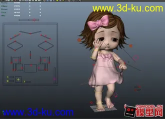 3D打印模型可爱小女孩，已绑定，带眼球控制，次级表情控制。的图片
