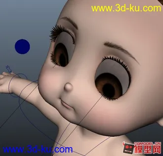 3D打印模型可爱小女孩，已绑定，带眼球控制，次级表情控制。的图片