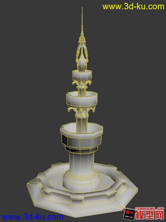 广场喷泉素模模型的图片2