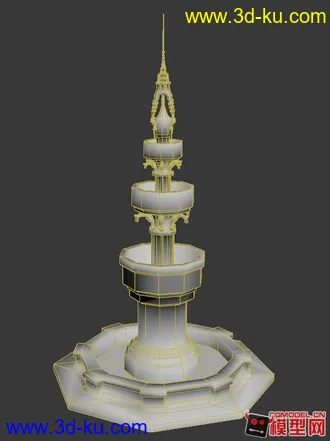 3D打印模型广场喷泉素模的图片